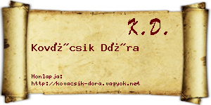 Kovácsik Dóra névjegykártya