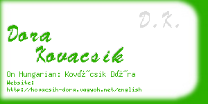 dora kovacsik business card